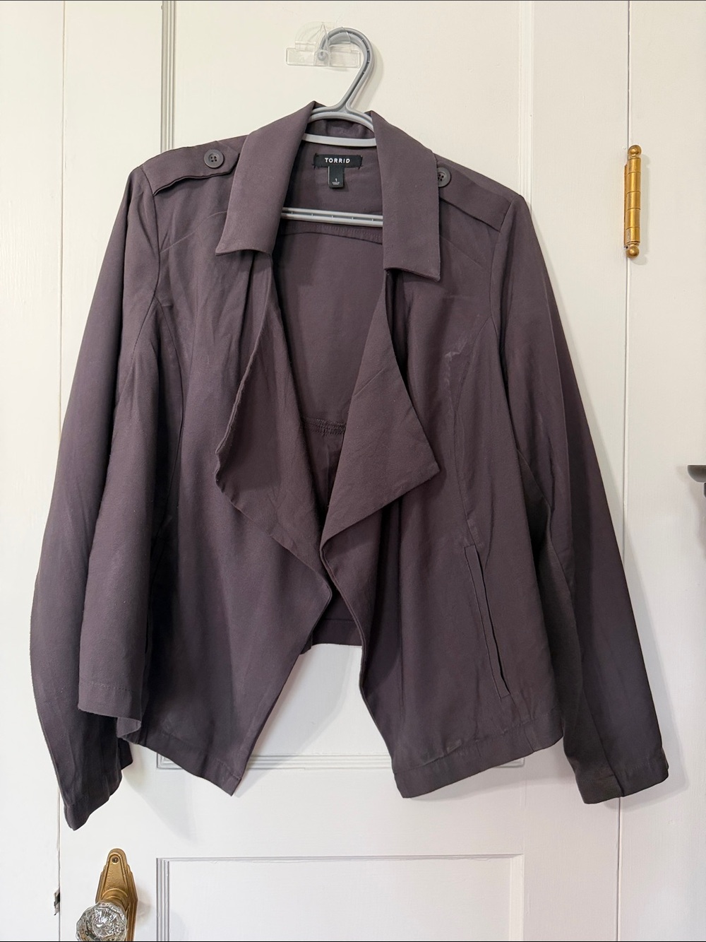 torrid gray Utility Draped Jacket